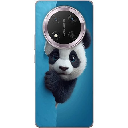Kompatibelt Mobildeksel til Honor Honor Magic7 Lite Søt panda som ser ut gjennom papir i en myk 3D-illustrasjon
