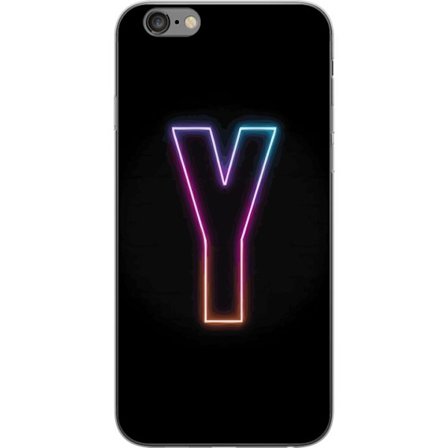 Kompatibelt Mobildeksel til Apple Apple iPhone 6 Plus Minimalistisk neonbokstav Y i fargeskiftende lys mot svart bakgrunn