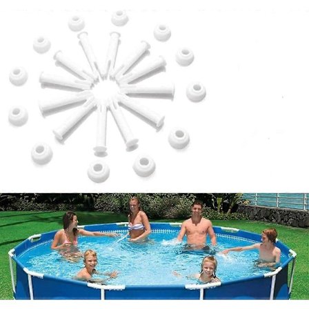 24 st Plast Pool Tätningsstift Och Gummitätningar, För Intex 13'-24 'Rund Ovan Jord Metallram