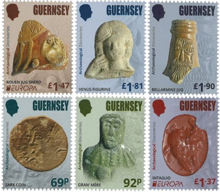 Guernsey - Arkæologiske fund - Postfrisk sæt 6v