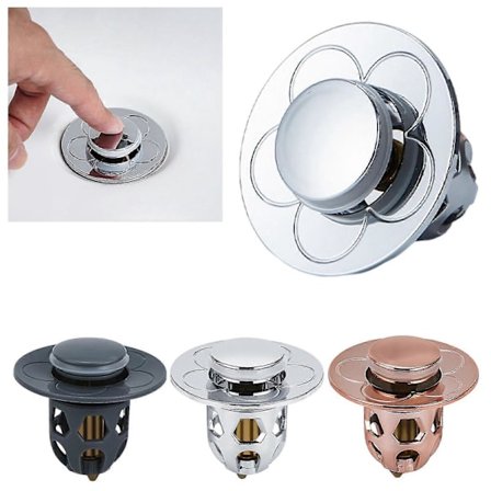 Tvättställ Vattenhuvud Läckageskydd Diskbänksavlopp Propp Kit Rostfritt stål