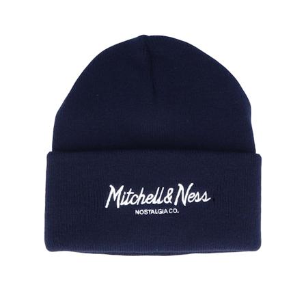 Mitchell & Ness - Blu cuff Beanie - Own Brand Pinscript Navy Cuff @ Hatstore