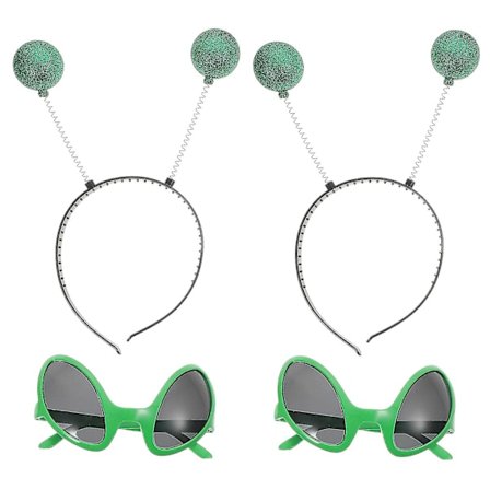 2 sæt Alien Cosplay Briller Hårbøjler Festival Fest Hårpynt Briller Rekvisitter