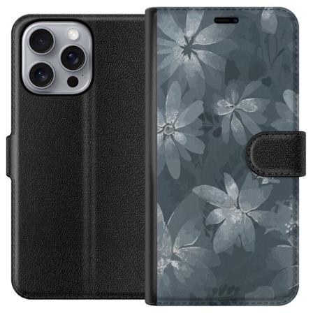 Apple iPhone 16 Pro Max Lommeboketui Blomster Grå / Blå