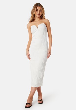VERO MODA Vmcora tube wavy calf dress bride Blanc De Blanc Klær