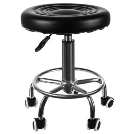 Pall med hjul - Arbeidskrakk - Frisørkrakk - Frisør / Salong Svart