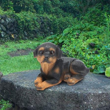 4 stk./sæt Mini Søde Hvalpe Hundestatue Skulptur Ornamenter Harpiks Håndværk Hjemgård Have Dekoration