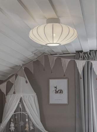 Mamsell takplafond Ø45 - hvit tekstil