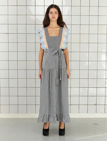 Stella Nova Checked Wrap-Around Dress - Black - 34