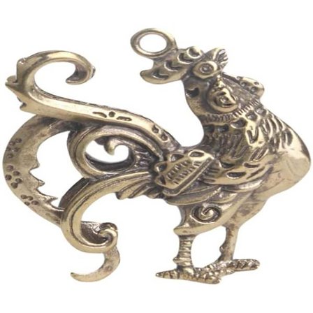 Antik mässings tupp berlocker vintage zodiak djur hängen smycken gör tillbehör för halsband armband