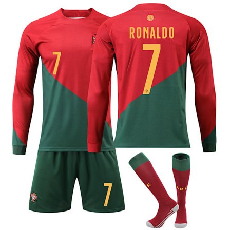 Portugal Hjemme Barn Fotball Langermet Trøye Nr. 7 Cristiano Ronaldo(24)[gks]