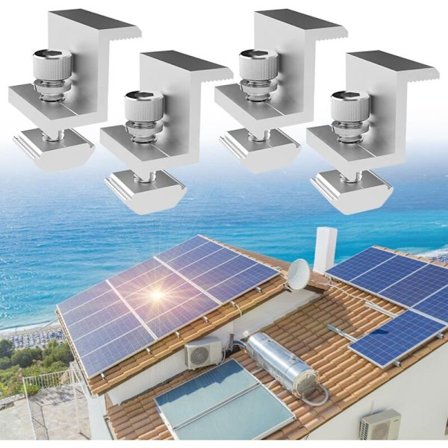 Solpanel, Solpanel Kantklemmebeslag, 4 STK Solpanel Fastgørelse til Solpanel, til Modulhøjde 30MM