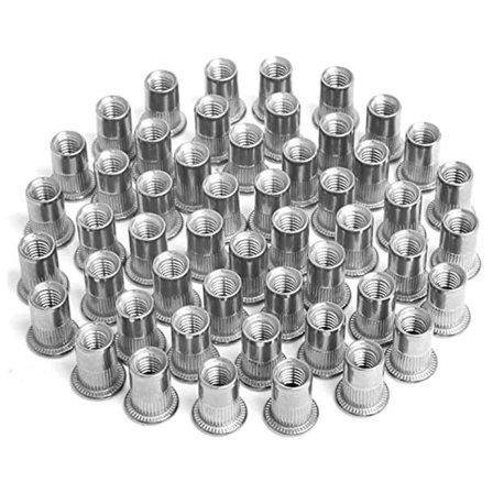 100 stk. M4 M5 M6 M8 Nittemøtrik, Gevindindsats Nittemøtrik, Rustfri Nittemøtrik, Bruges til Reparation af Håndværk, A