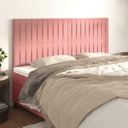 Vidaxl Huvudgavlar 4 St Rosa 80x5x78/88 Cm Sammet Rosa