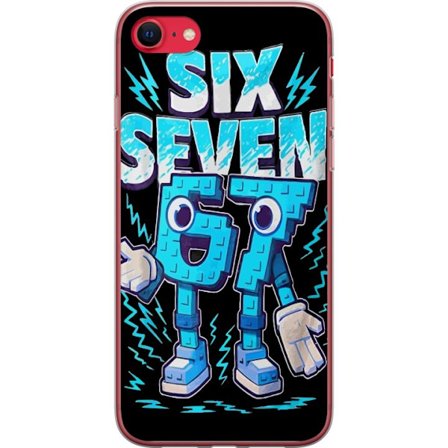 Yhteensopiva Puhelinkuori Apple Apple iPhone 7 Lelukas sininen kuvaus numeroilla Six Seven retro-arkadityyliä vahvalla typografialla ja graafisella p