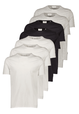 Lindbergh Basic o-neck tee S/S 7 pack Överdelar Herr Vit S