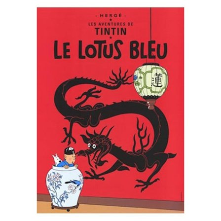 Poster - Tintin Le Lotus Bleu - Tintin Blå Lotus