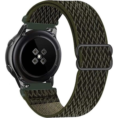 Nylon Sporttihihna, Cargo Khaki, 20mm, Hihna Yhteensopiva Samsung Galaxy Watch Active 2(40mm/44mm)/watch 3 41mm/watch 42mm/gear S2 Classic Kanssa