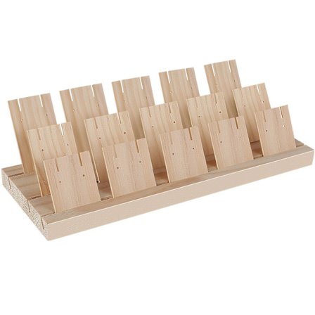 Opgraderet smykkestativ i træ, display-arrangør, genanvendelig ørerings- og halskædeholder (stor, lysebrun)