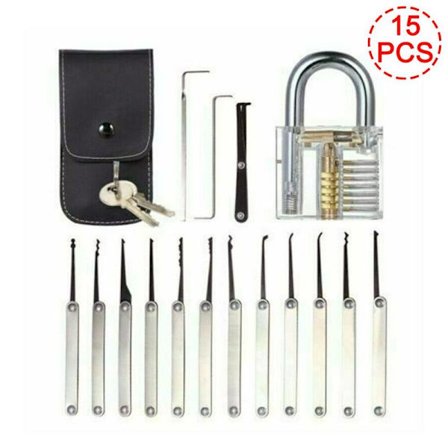 15 st/ set Upplåsningslås Pick Set Key Extractor Tool Transparent