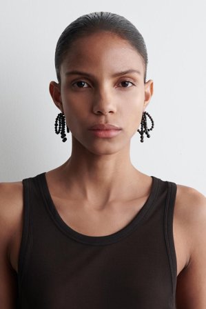 COS Women's Garnet Bow Earrings in Brown