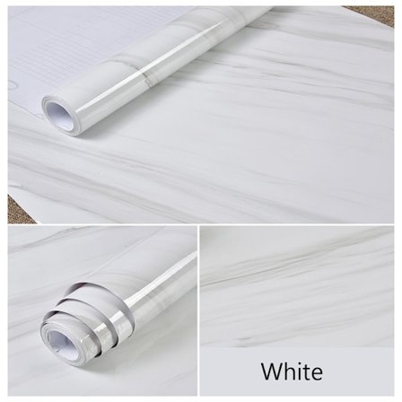 Marmor Bakgrunn Desktop Sticker Møbelrenovering HVIT