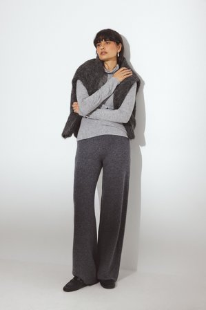 NA-KD Pantalon en maille de laine mélangée - Pantalons en maille - Gris - L