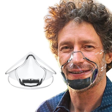Transparent Ansiktsskjerm for Voksen, Anti-Dugg Klarhet Ansiktsmasker Plast, Synlig Klar Ansiktsmaske Pustende Munn Nese Beskyttelse
