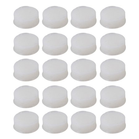 20 stk. solide professionelle silikonepropper til åben fløjte hvid 7,5x2,6mm