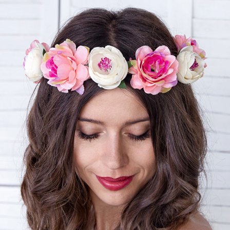 Hvid og Lyserød Blomsterkrans