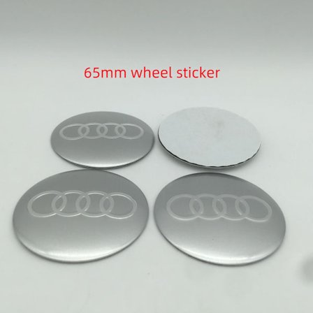 3D-klistremerker for Audi hjulnav senterkopp merke deksler styling dekaler biltilbehør emblem 65mm 4 stk