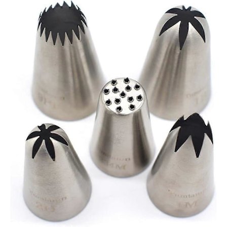 #9FT #1B #2D #1M #234M Sömlösa Spritstyllar i Rostfritt Stål. 5-pack Extra