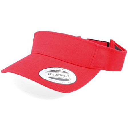 Yupoong - Röd visor Keps - Curved Red Visor @ Hatstore