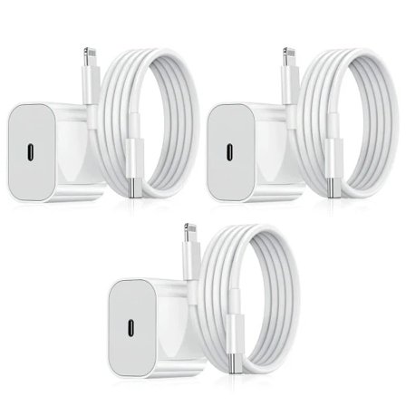 3-pack - Laddare Kompatibel med iPhone - Snabbladdare - Adapter + Kabel 20W Vit en one size iPhone iPhone 3-Pack