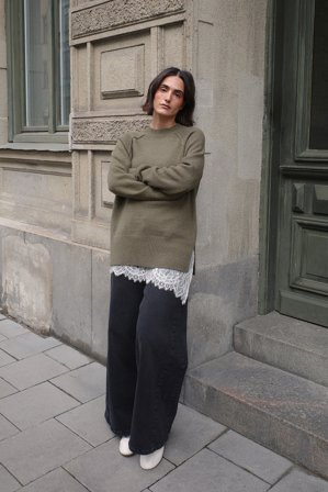 NA-KD Wide High Waist Jeans - Jeans med vide ben - Grå - EU 42