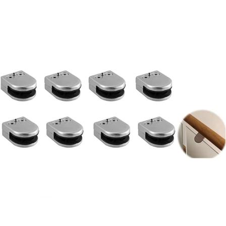8st Silverglasklämma 304 rostfritt stål glasräckesklämma för glasräcken stolpfästeklämma 0,23~0,32in Lefou Sunmostar