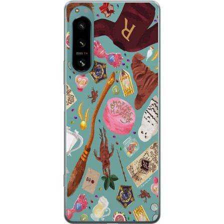 Yhteensopiva Puhelinkuori Sony Sony Xperia 5 IV Maaginen kuvaus velhon sauva, hatun ja mielikuvituksellisten esineiden kanssa leikkisässä satumaises