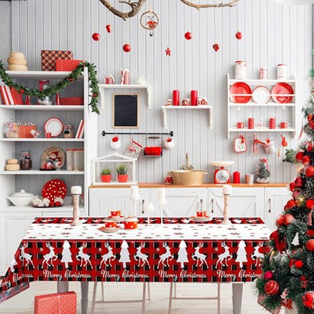 Kertakäyttöinen joulupöytäliina, pöytäliina tahranestoaineella