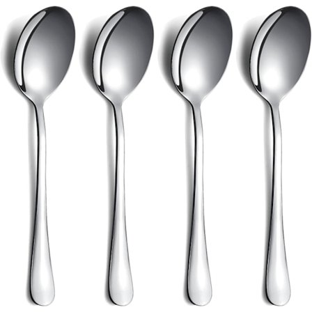 Serveringsskeer, pakke med 4, Kyraton store solide serveringsskeer til buffet, sæt med serveringsredskaber i rustfrit stål til fester