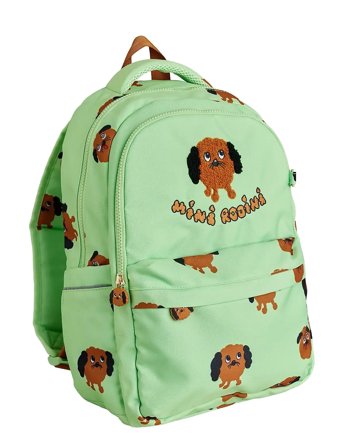 Mini Rodini Doggies Aop School Aop Backpack - Green - ONE SIZE