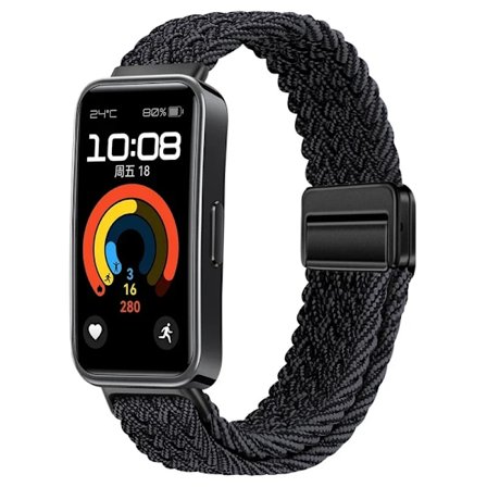 Nylonflätat armband för Huawei Band 10 9 8 Justerbart magnetspänne Armbandsur Huanwei Band 10/9/8 Tillbehör correa