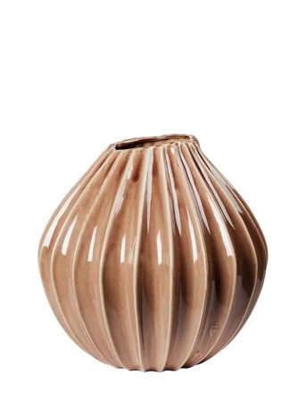 Broste Copenhagen Wide Vase M - Brown - H25CM