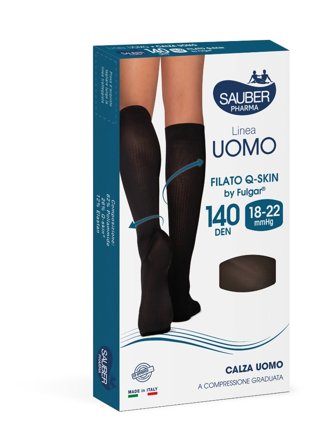 Sauber Linea Uomo Q-Skin Calza 140 Den Blu Taglia L/XL