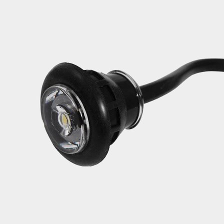 Spotlight Attwood LED Mini Courtesy Light, encastré, caoutchouc, LED, Ø25 mm, avec lumière bleue