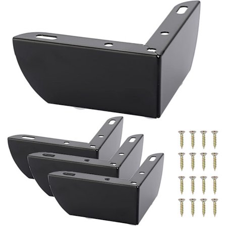 4-pack 5 cm stålmöbelben för bord, stolar, skåp, TV-bänk, låda, soffa w