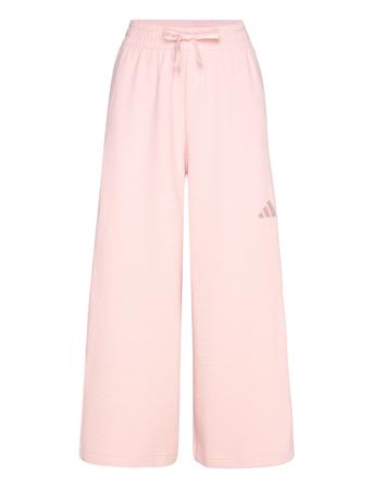 All Szn Rib 7/8 Length Wide Leg Pants Sport Women Sport Clothing Sport Pants Sport Casual Trousers Pink Adidas Sportswear