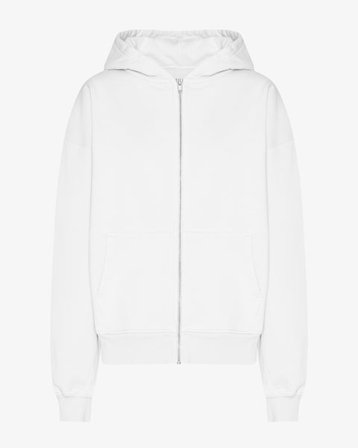 Organic Oversized Zip Hood - Optical White