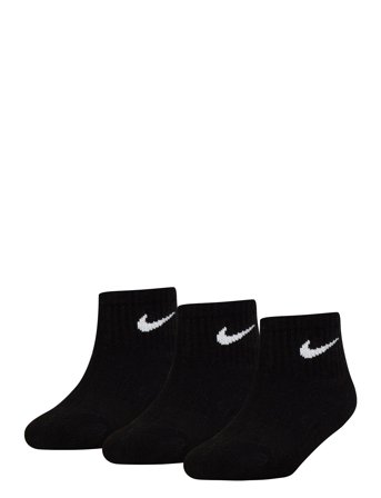 Nike 3Q-3Pk Quarter Sock - Black - 27-35