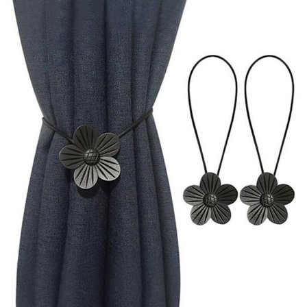 2 stk. Magnetiske Gardinholdere, Praktiske Magnetiske Gardinspænder, Udsøgt Blomsterform, Gardinspænde Ingen Boring