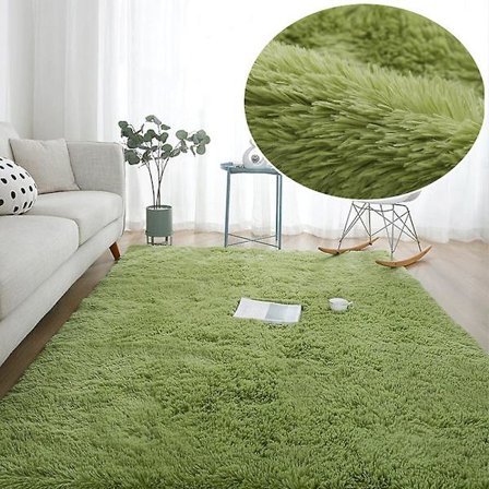 Fuzzy Regnbågsmattor för Barnrum Mjuka Fuzzy Mattor Vardagsrum Barn Babyrum Barnkammare Lekrum Söt Dekor Matta gräsgrön1
